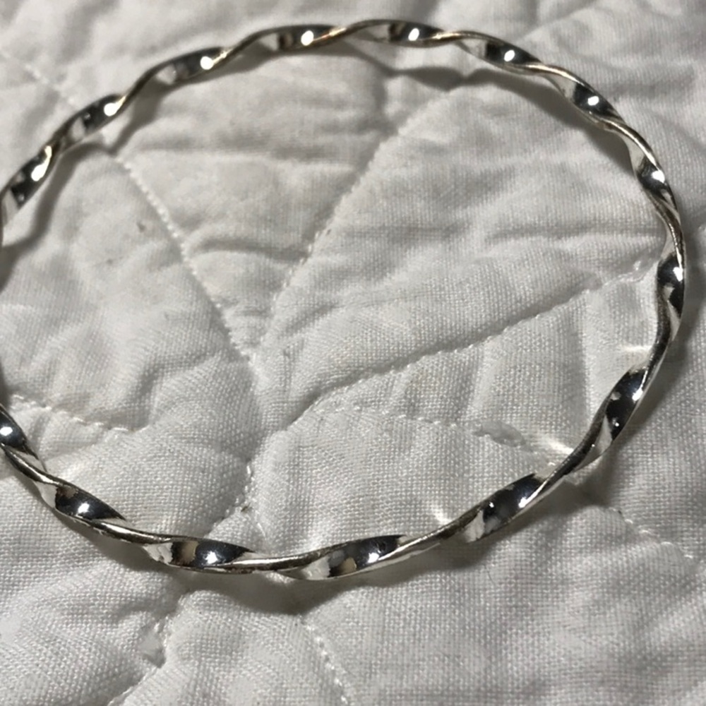 Bangle Bracelets In Silver Tone, Thin - image 2